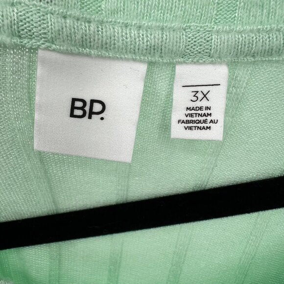 BP. Ribbed Long Sleeve Ribbed Boxy Tee Top Mint Green Size 3X NWOT - Picture 5 of 7